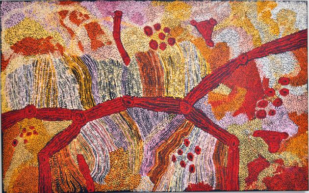 Tjala Arts, Sylvia Kanytjupai Ken,'Seven Sisters', Acrylic on linen, 1220 x 1980 mm, #323-22