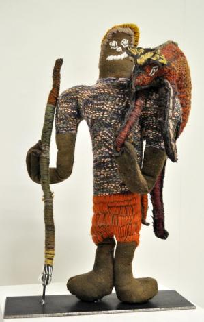 Yarrenyty Arltere Artists, Dulcie Raggett, Man with Spear and Kangaroo #20-18