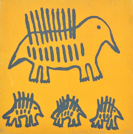 Yarrenyty Arltere Artists, Dulcie Sharpe, Echidna Family #128-16