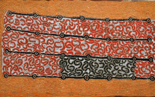 Tjala Arts, Kunmanara (Hector) Tjupuru Burton, 'Anumara tjukurpa, Manta - Earth', 1220 x 1980 mm, #140-10