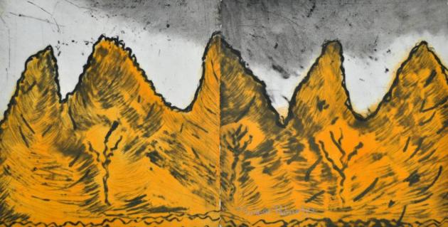 Yarrenyty Arltere Artists, Marlene Rubuntja, Wild burnt landscape