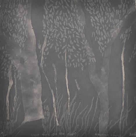 Yarrenyty Arltere Artists, Rhonda Sharpe, nighttime on the river #120-16