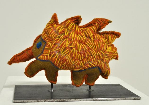 Yarrenyty Arltere Artists, Rhonda Sharpe, Orange Echidna #17-18