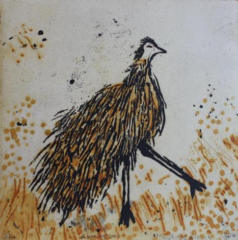 Yarrenyty Arltere Artists, Maurice Petrick, running emu #126-16