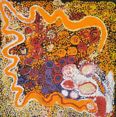 Tjala Arts, Tiger Palpatja, 'Wanampi Tjukurpa', 1015 x 1015 mm, Acrylic on linen, #034-11