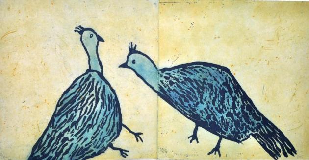 Yarrenyty Arltere Artists, Trudy Inkamala, Two blue birds