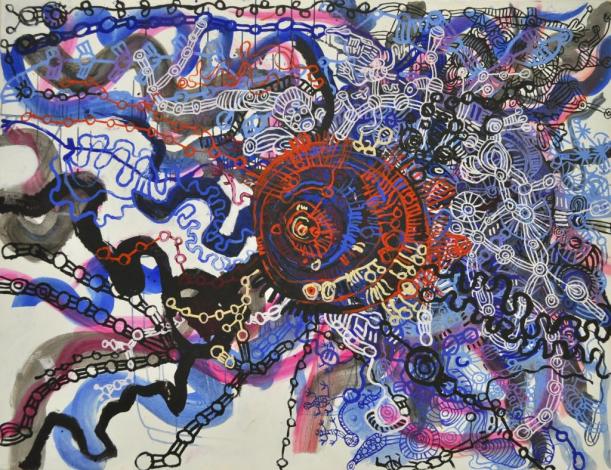 Tjala Arts, Yaritji Young, Tjala Tjukurpa (Honey Ant Story) #404-17